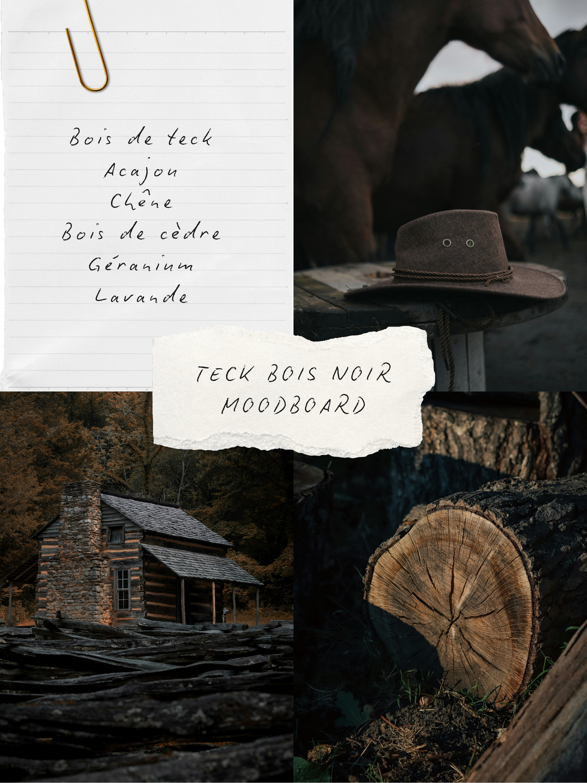 Ambiance parfum Teck & bois noir, collection BLANCHE Bougies & co.